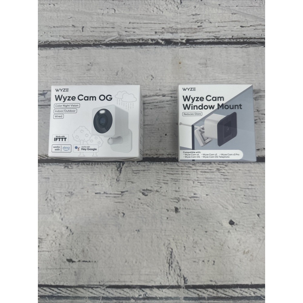 Wyze WYZECGS Cam OG Wired 1080p Smart Security Camera + Window Mount WYZEWMV2
